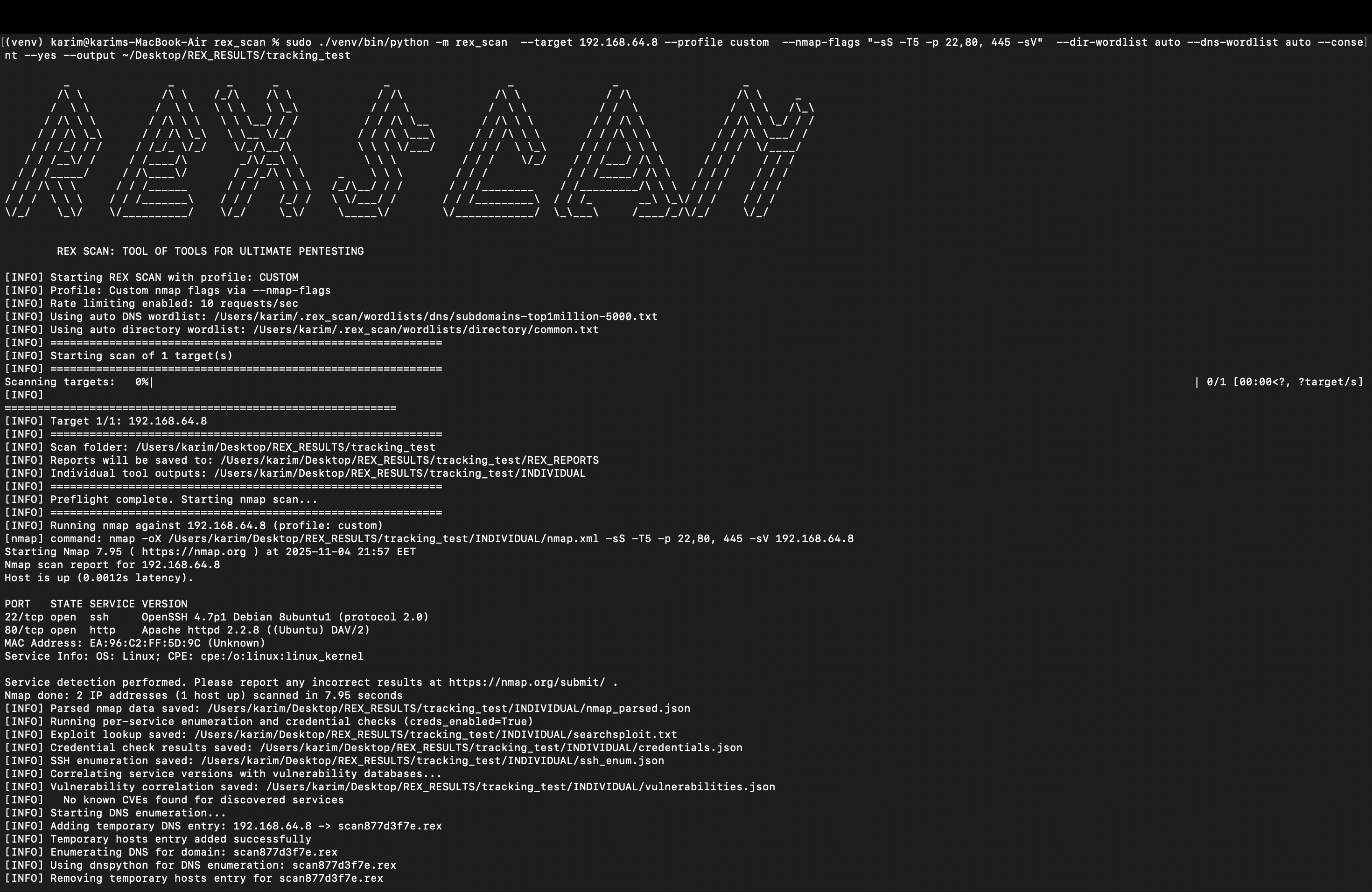 Rex Scan Penetration Testing Toolkit